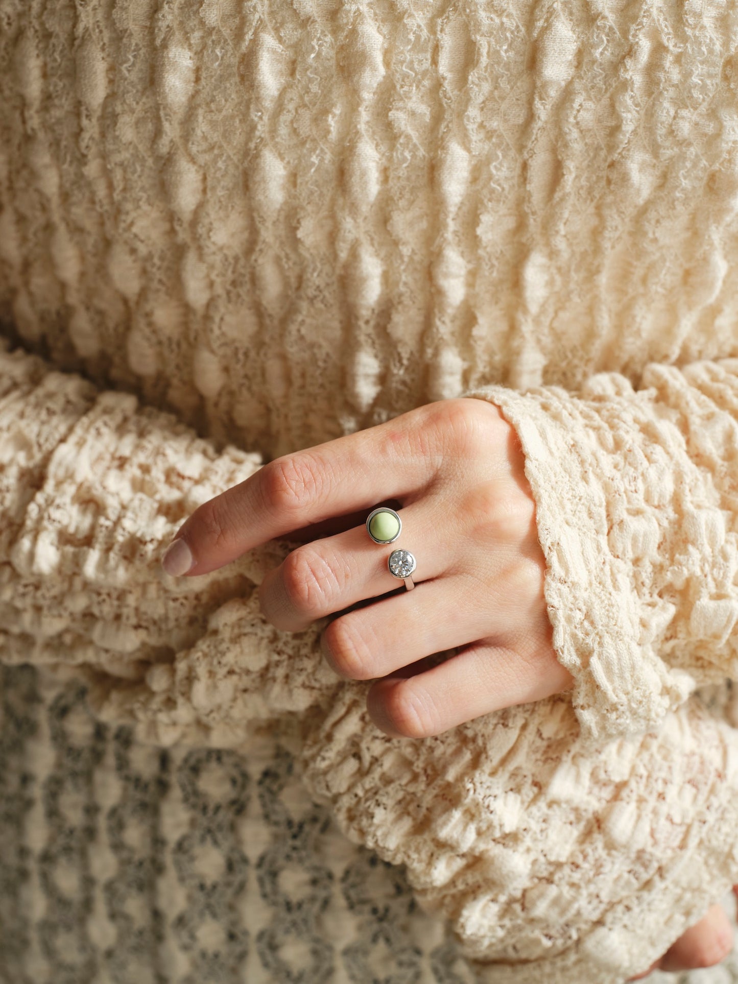 DROP TWIN RING | SILVER