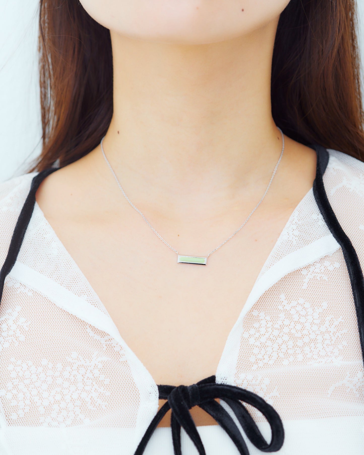 N.RECTANGLE NECKLACE | SILVER