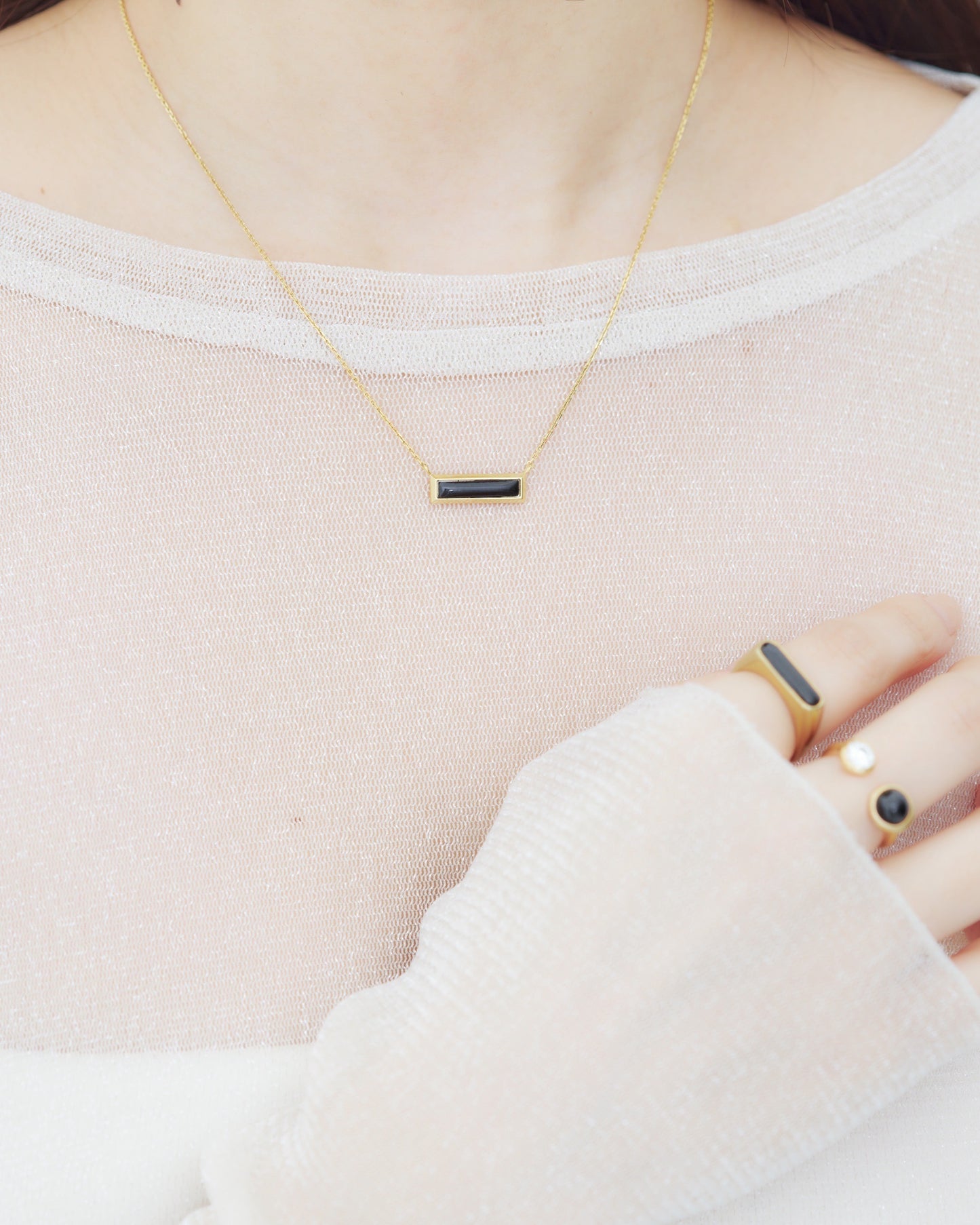 N.RECTANGLE NECKLACE | GOLD